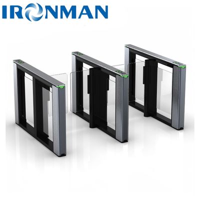 Auto Glass Security Turnstiles , Sliding Turnstile Barrier Gate With Read Card